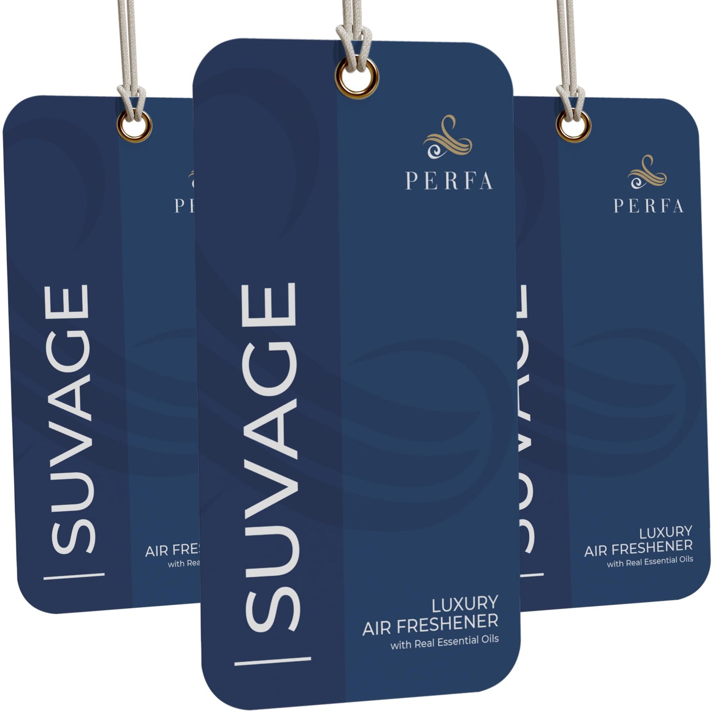 9PCS Solvère Disposable Air Fresheners for Men | Long Lasting Car Air Freshener Fragrance | Lasts for 2 Weeks | Strong Car Perfume with Odour Eliminating Technology | Solvère by Perfa